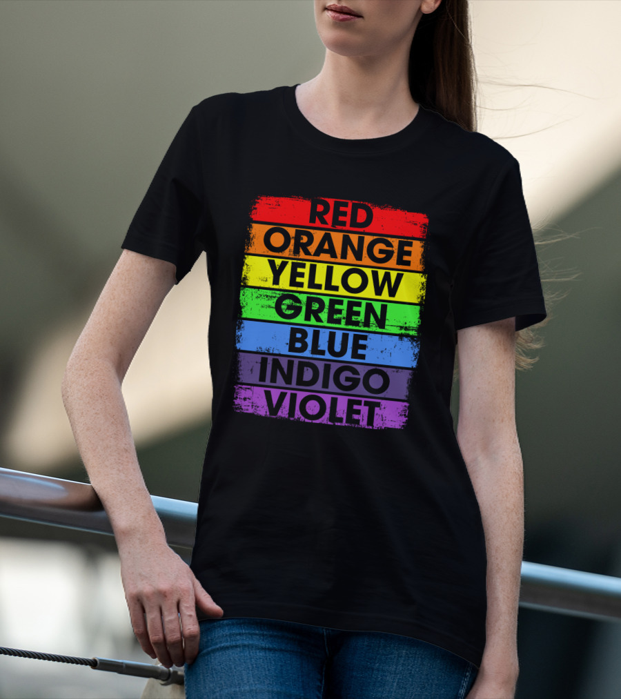 Colors Of The Rainbow Red Orange Yellow Green Blue Indigo Violet T-Shirt