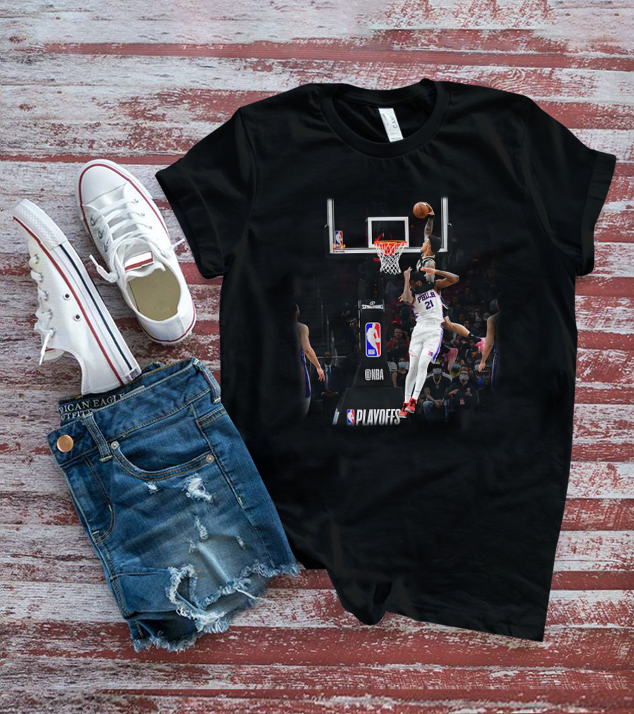 NBA Playoffs Dunk Over Philadelphia 21 By John Collins T-Shirt