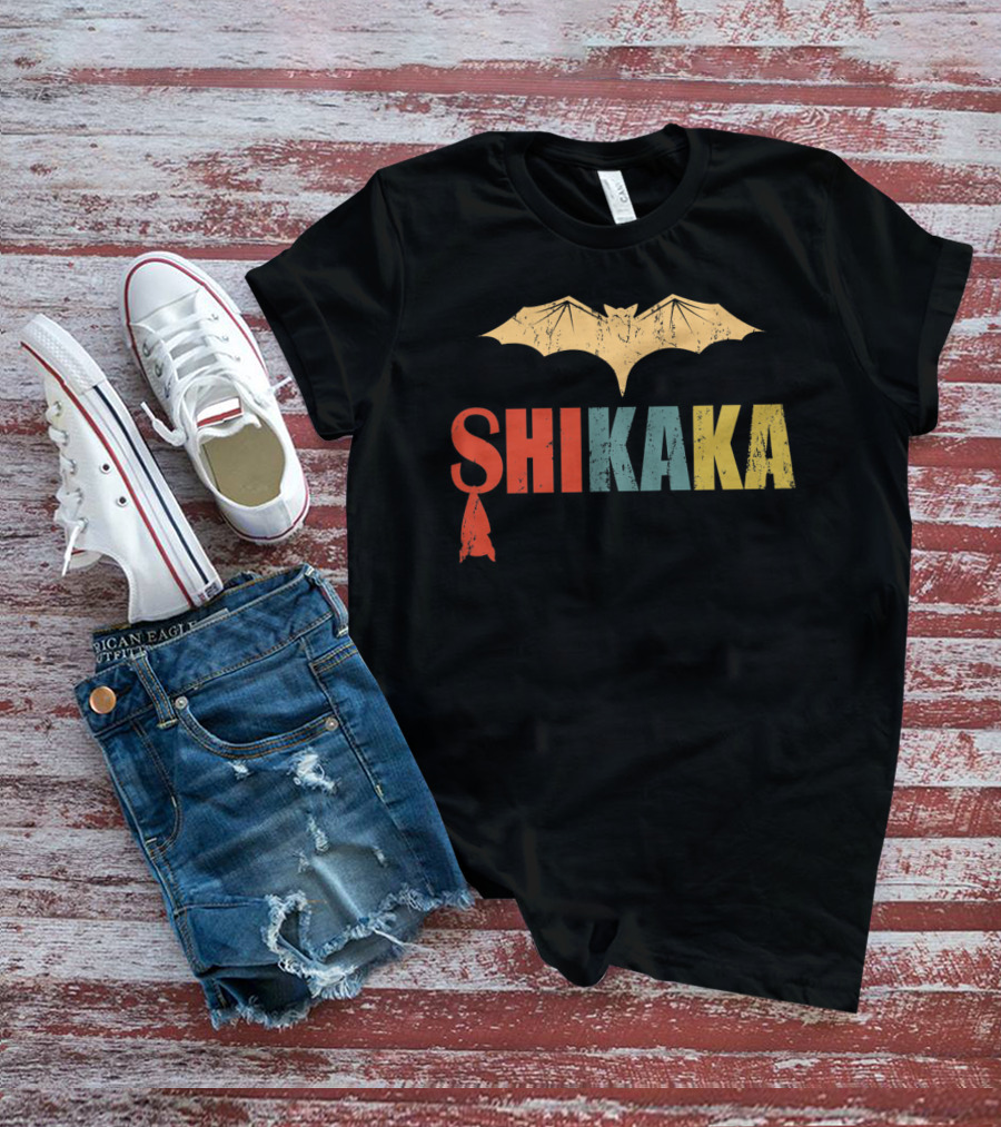 SHIKAKA Bat Silhouette T-Shirt