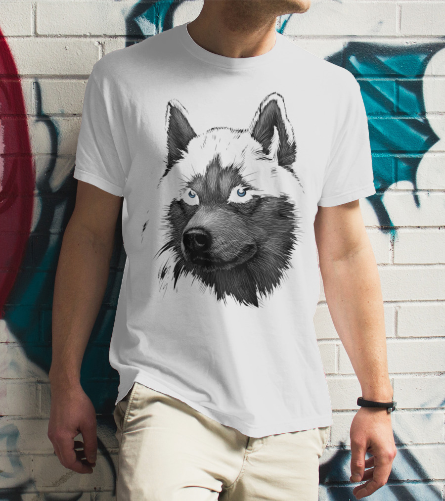 Classic Siberian Husky Lover Blue-Eyed Canine T-Shirt