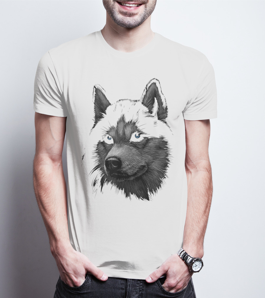 Classic Siberian Husky Lover Blue-Eyed Canine T-Shirt