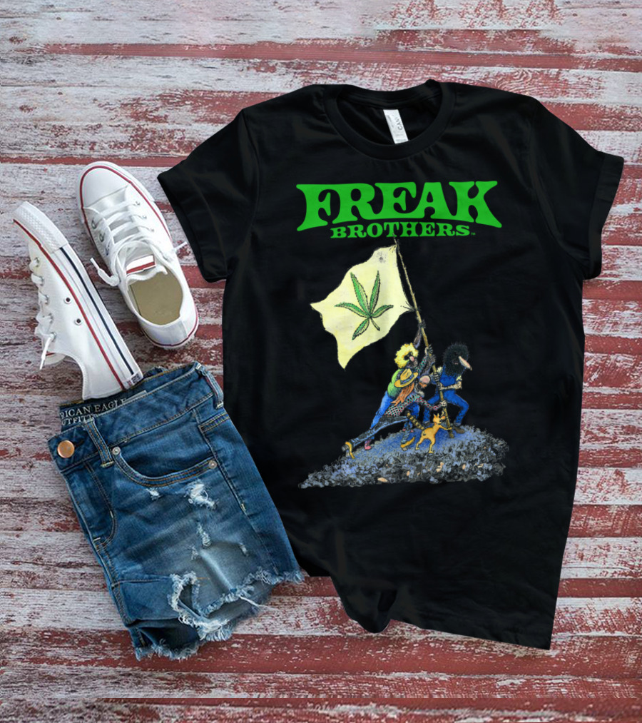 Freak Brothers Cannabis Flag Iconic Comic T-Shirt