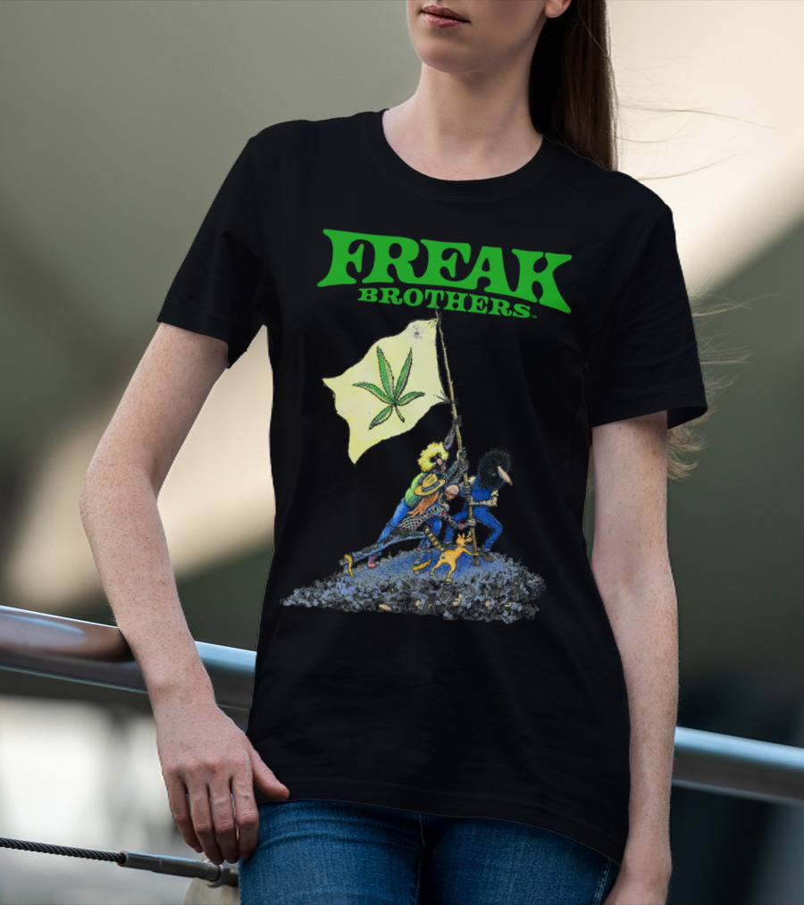 Freak Brothers Cannabis Flag Iconic Comic T-Shirt