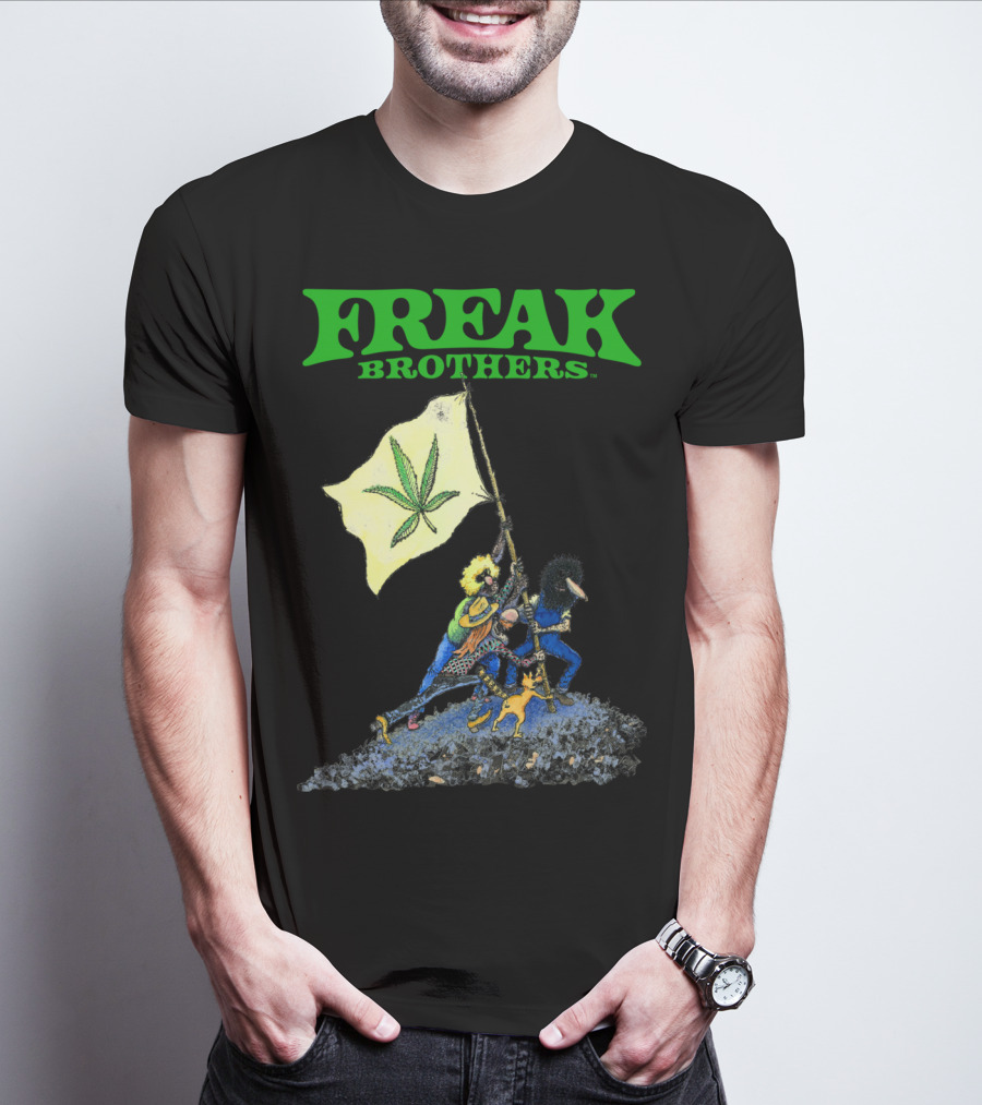 Freak Brothers Cannabis Flag Iconic Comic T-Shirt
