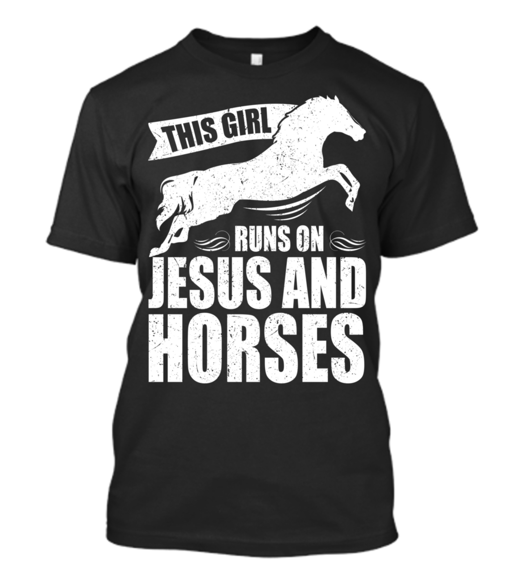 Horse Riding This Girl Runs On Jesus And Horses Jumping Horse T-Shirt