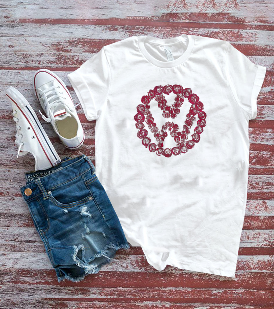 VWROSE Red Rose Circle Emblem T-Shirt