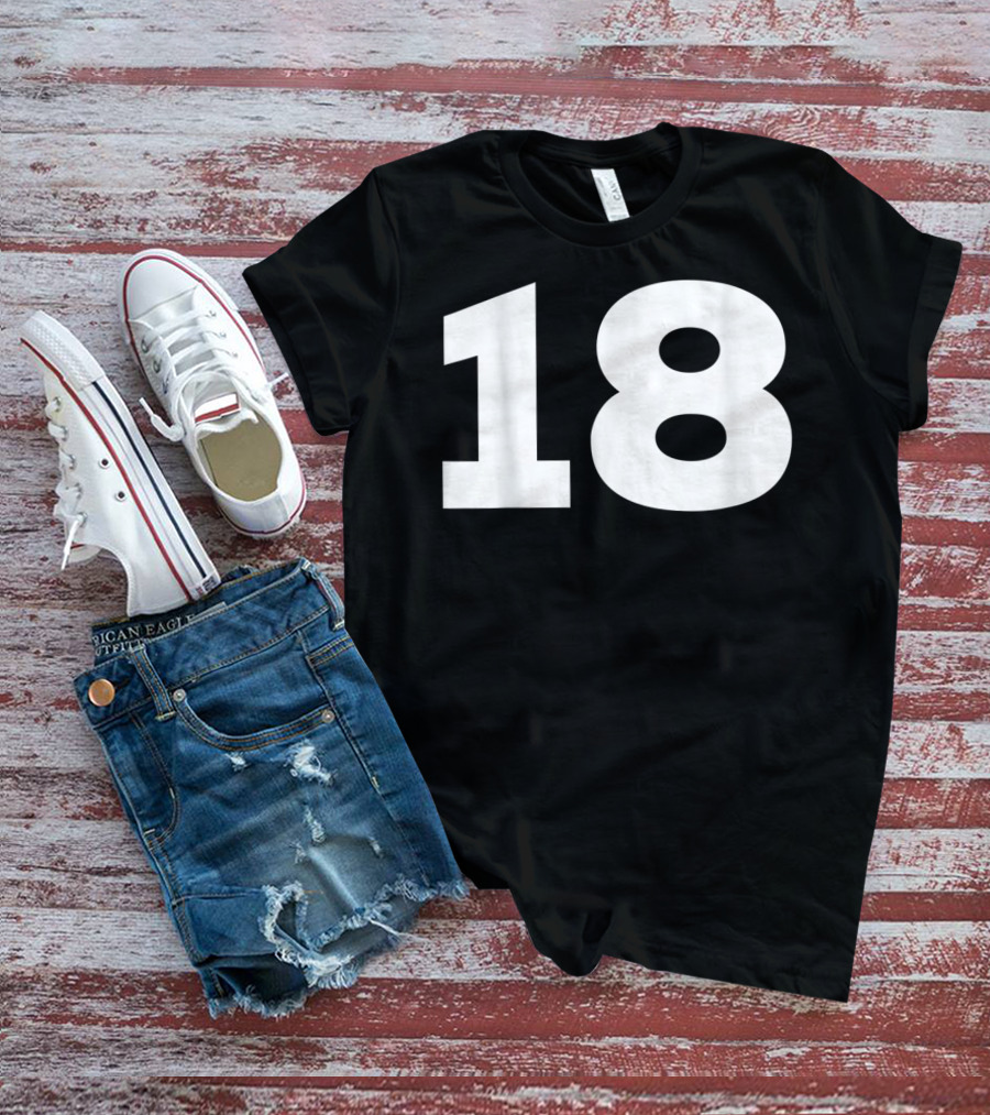 Number 18 Sport Team Fan Jersey Style Group T-Shirt