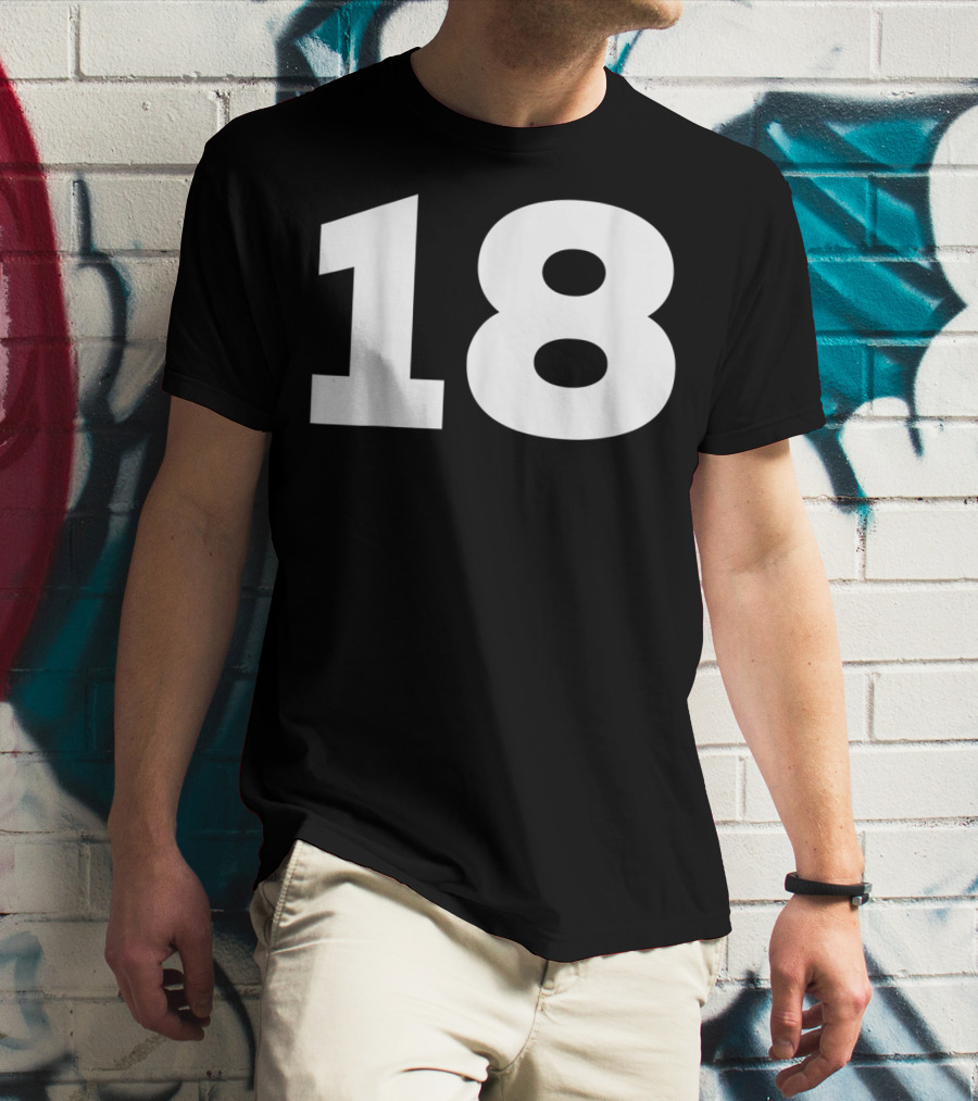 Number 18 Sport Team Fan Jersey Style Group T-Shirt