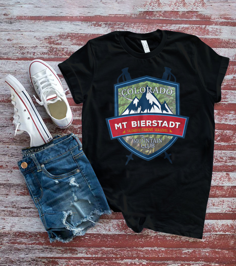 Colorado Mt Bierstadt 14,060 Feet Above Sea Level Mountain Club Hiking T-Shirt