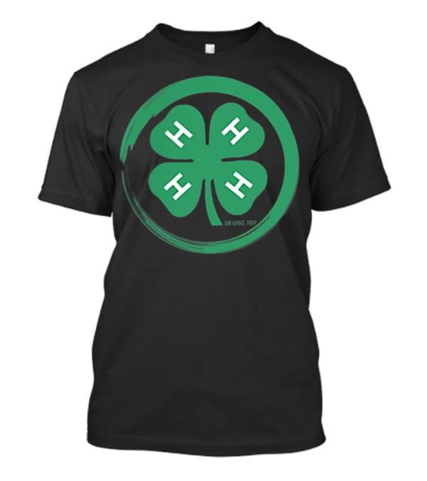 4 H Clover Emblem With 18 USC 707 Text T-Shirt