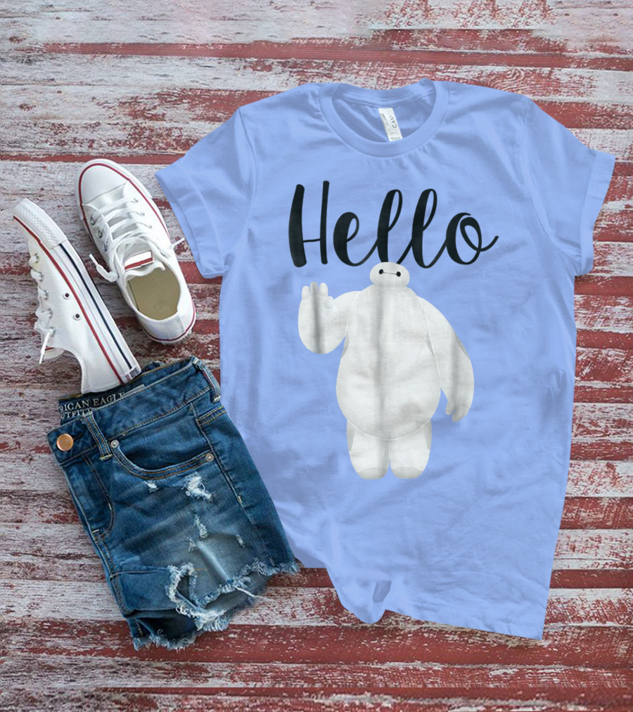 Disney Big Hero 6 Baymax Hello Wave Greetings T-Shirt