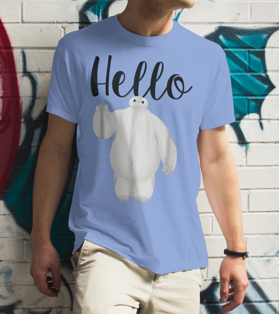 Disney Big Hero 6 Baymax Hello Wave Greetings T-Shirt