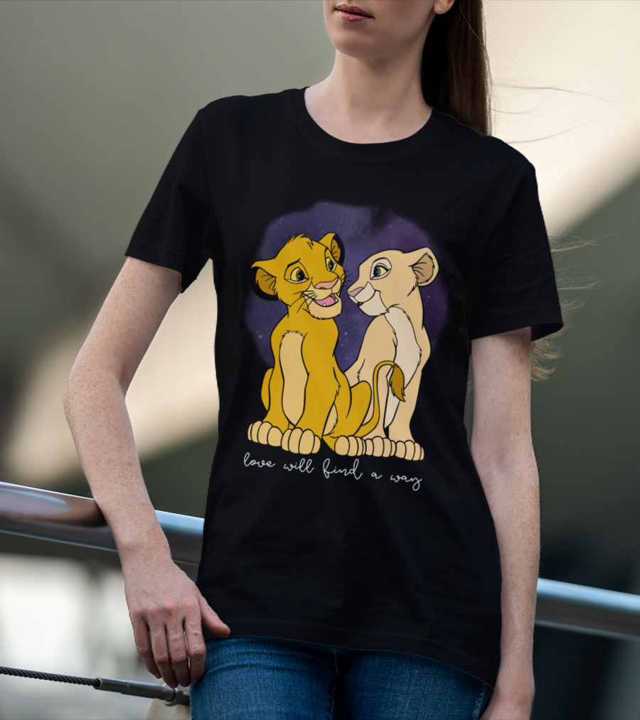 Simba Nala Love Will Find A Way Disney Lion King Valentines T-Shirt