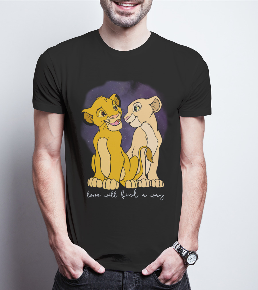 Simba Nala Love Will Find A Way Disney Lion King Valentines T-Shirt