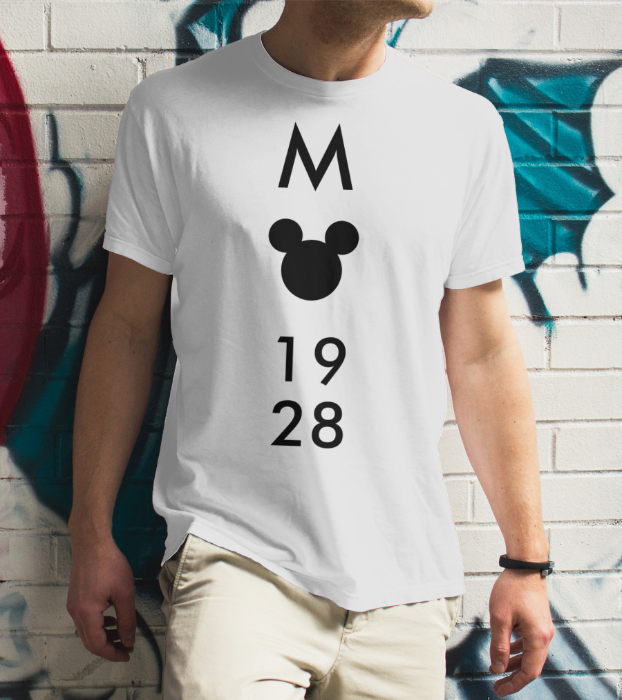 Mickey Mouse 1928 Iconic Disney M Logo Head T-Shirt