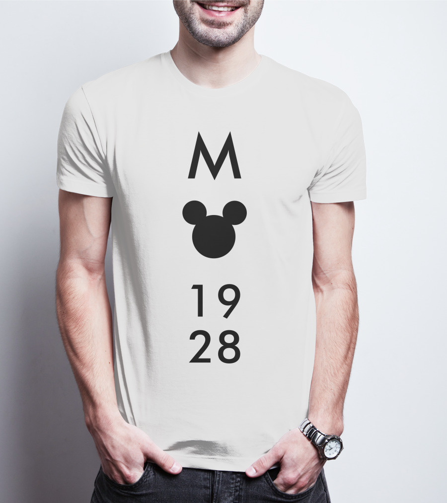 Mickey Mouse 1928 Iconic Disney M Logo Head T-Shirt