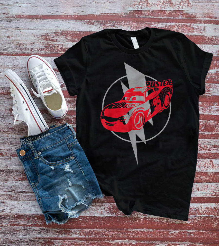Disney Pixar Cars Lightning McQueen Piston Cup Racing 95 Rust-eze Bolt T-Shirt
