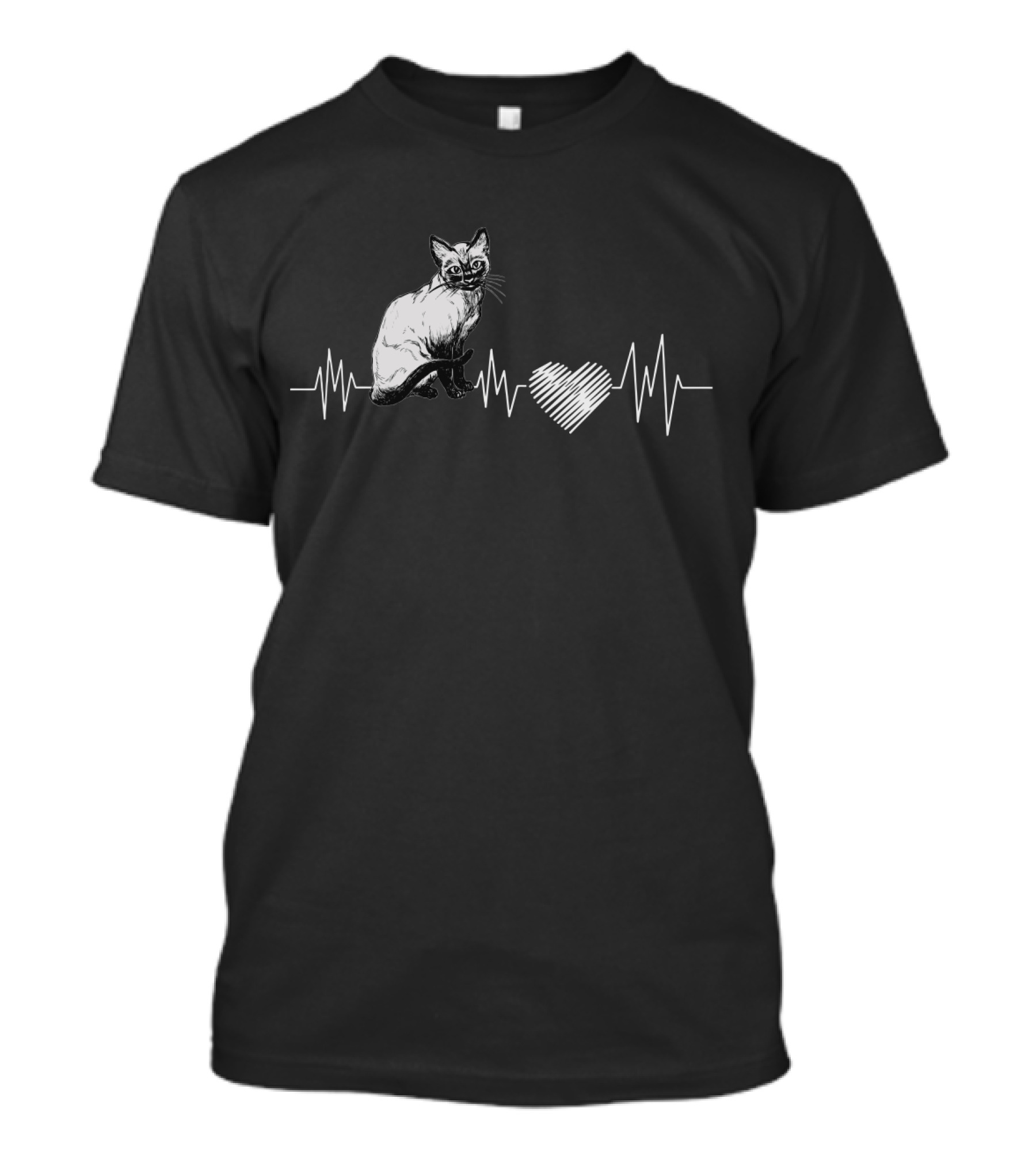 SiameseLover Heartbeat Cat T-Shirt