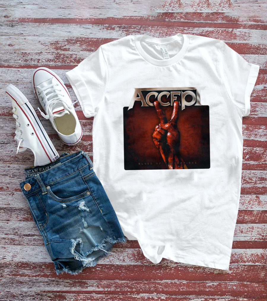 ACCEPT Blood Of The Nations Victory Hand Gesture T-Shirt