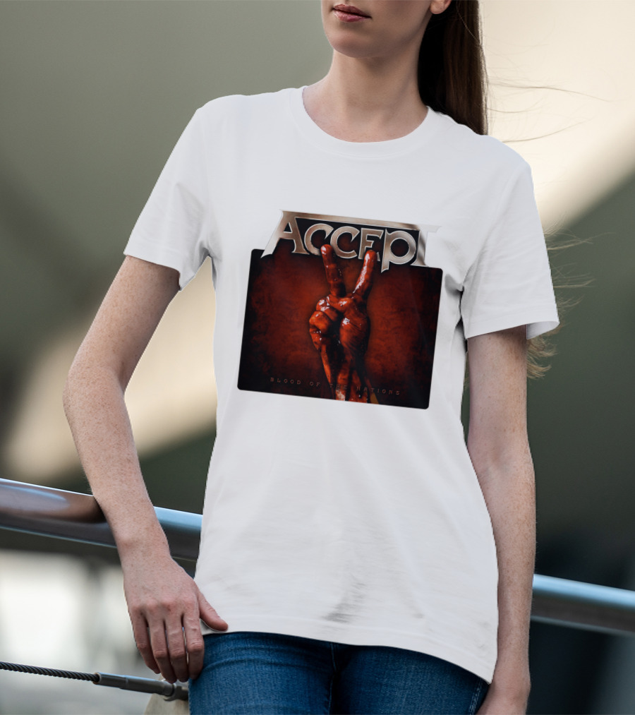 ACCEPT Blood Of The Nations Victory Hand Gesture T-Shirt