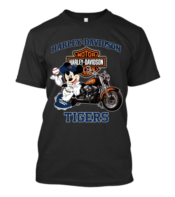Harley Davidson Motor Mickey Mouse Detroit Tigers T-Shirt