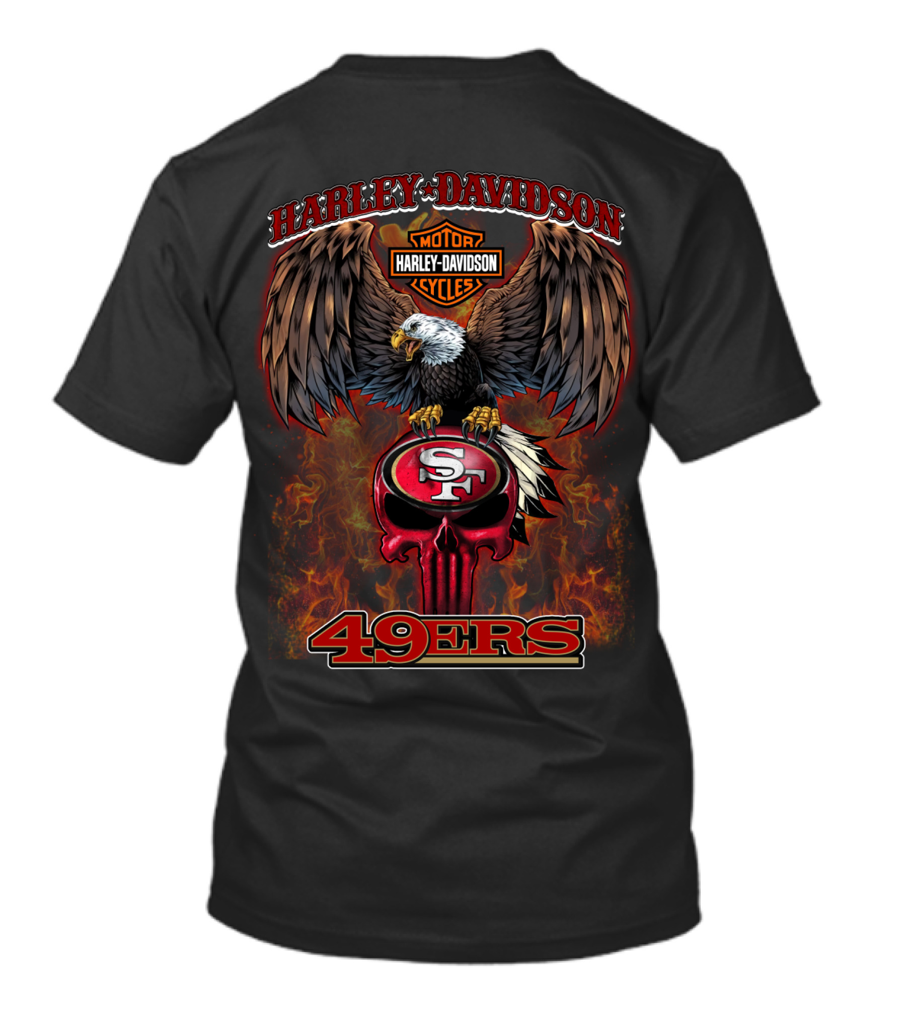Harley Davidson Motor Cycles San Francisco 49ers Eagle T-Shirt