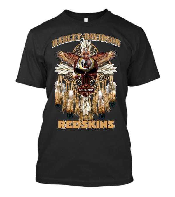 Harley Davidson Redskins Native Style Motif T-Shirt