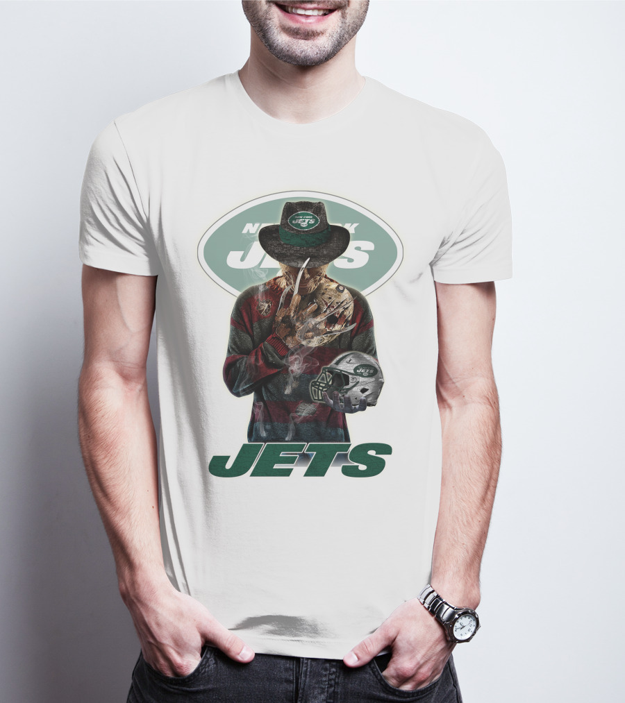 Jason Voorhees New York Jets Freddy Krueger Crossover NFL Football Fan T-Shirt