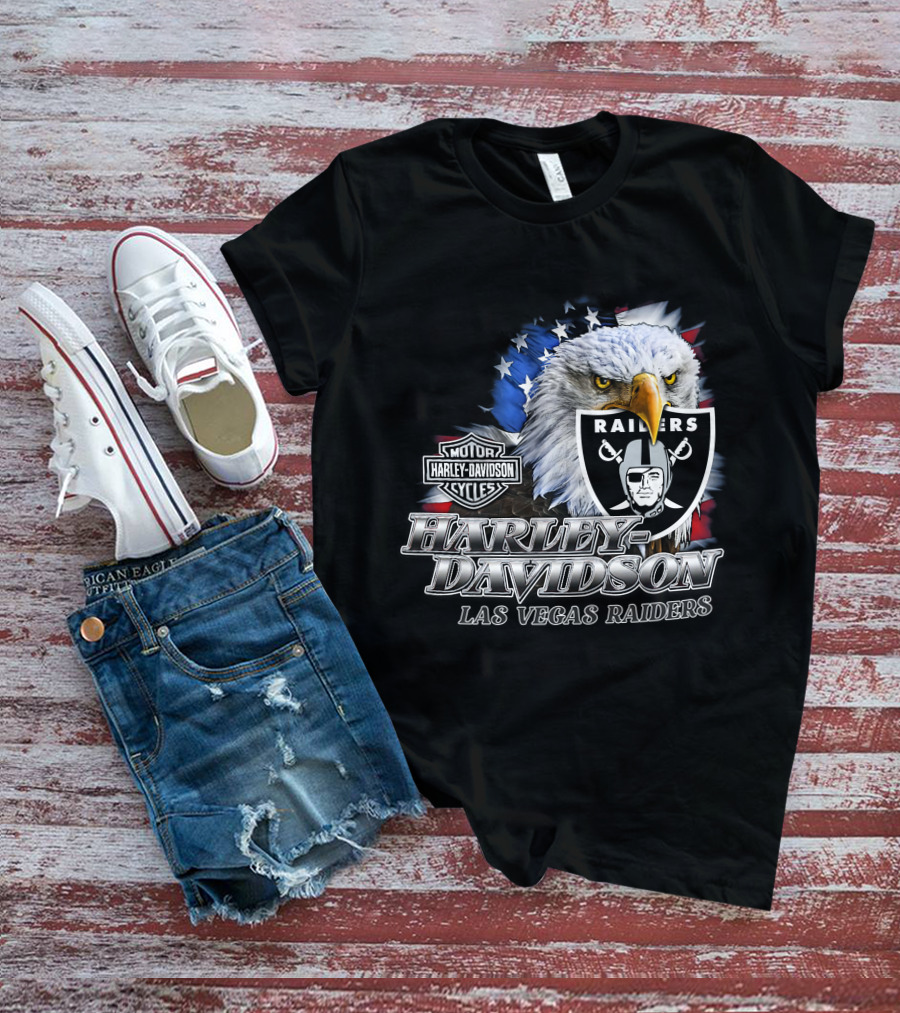 Harley Davidson Las Vegas Raiders Nfl Eagles T-Shirt