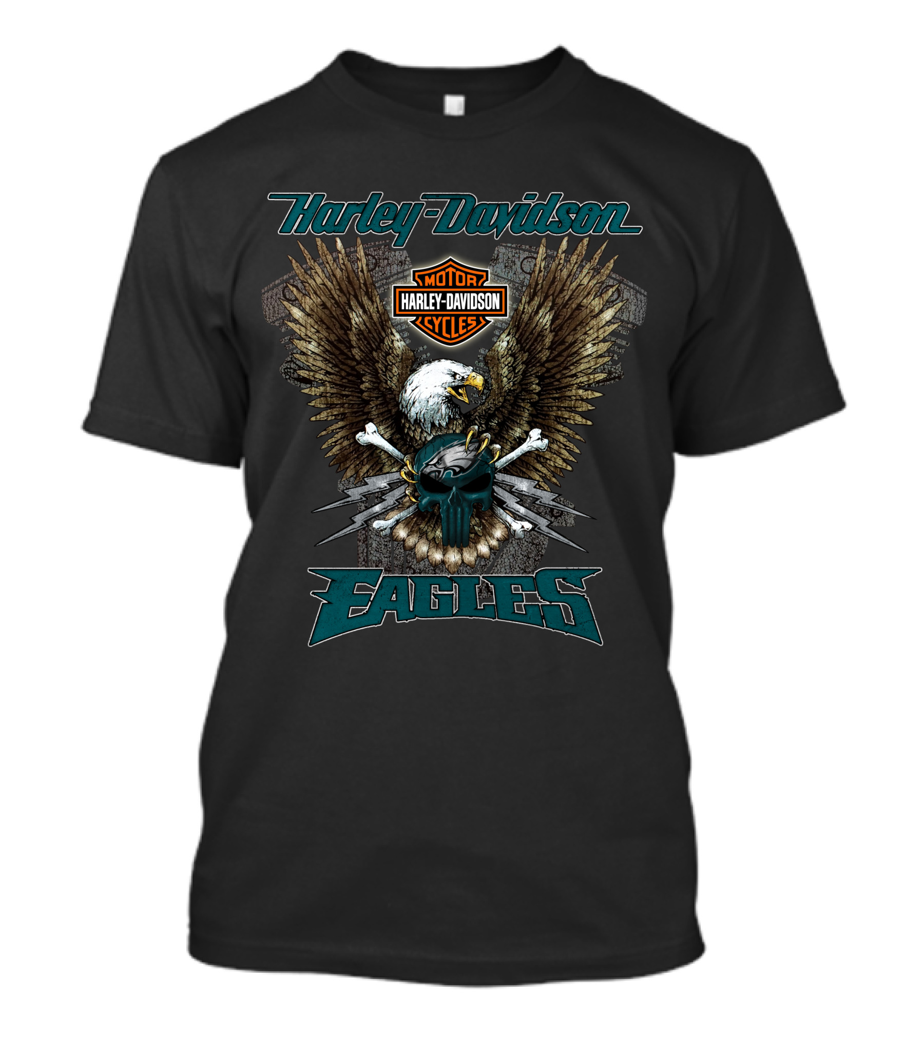 Harley Davidson Motor Cycles Philadelphia Eagles T-Shirt