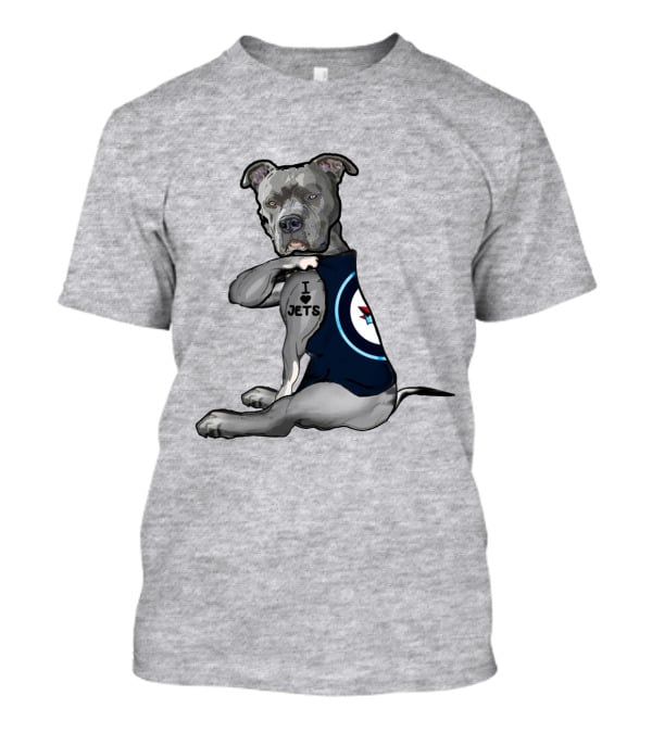 I Love Jets Pitbull Fan With Winnipeg Jets T-Shirt
