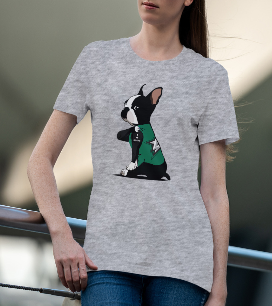Dallas Stars Bulldog I Love Stars T-Shirt