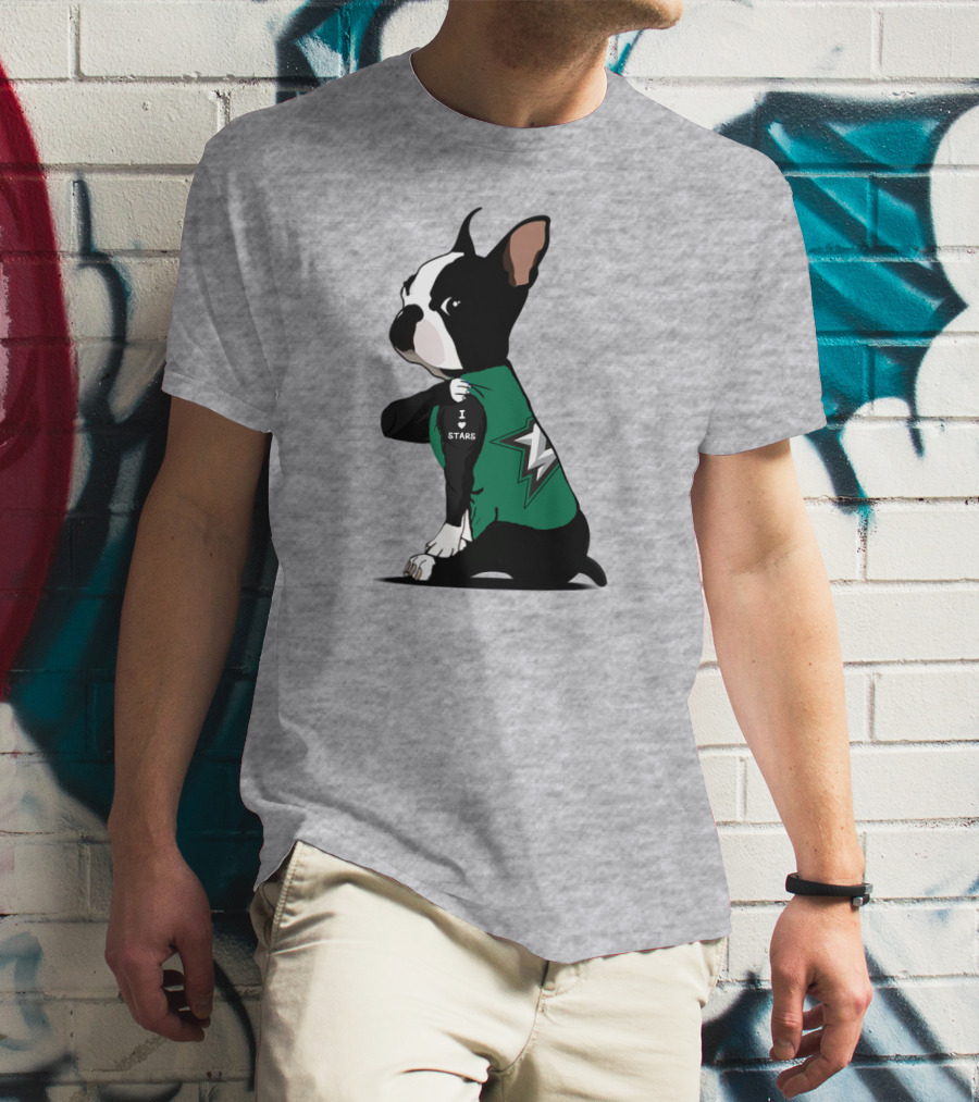 Dallas Stars Bulldog I Love Stars T-Shirt