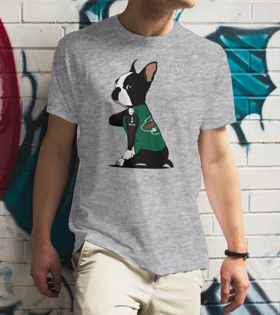 Minnesota Wild I Love Bulldog T-Shirt