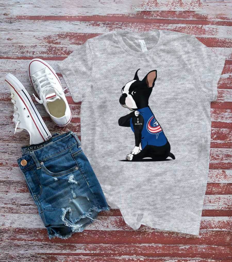 Columbus Blue Jackets Bulldog I Love Jackets T-Shirt