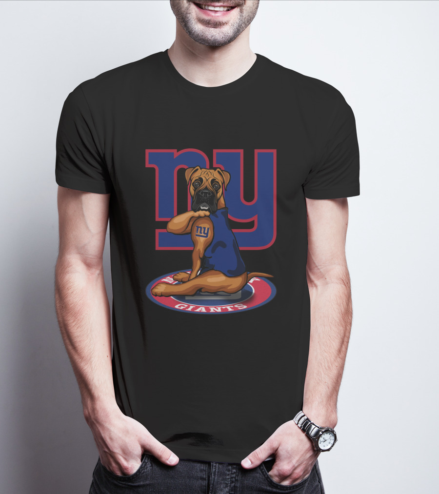 Ny Giants Boxer Dog T-Shirt