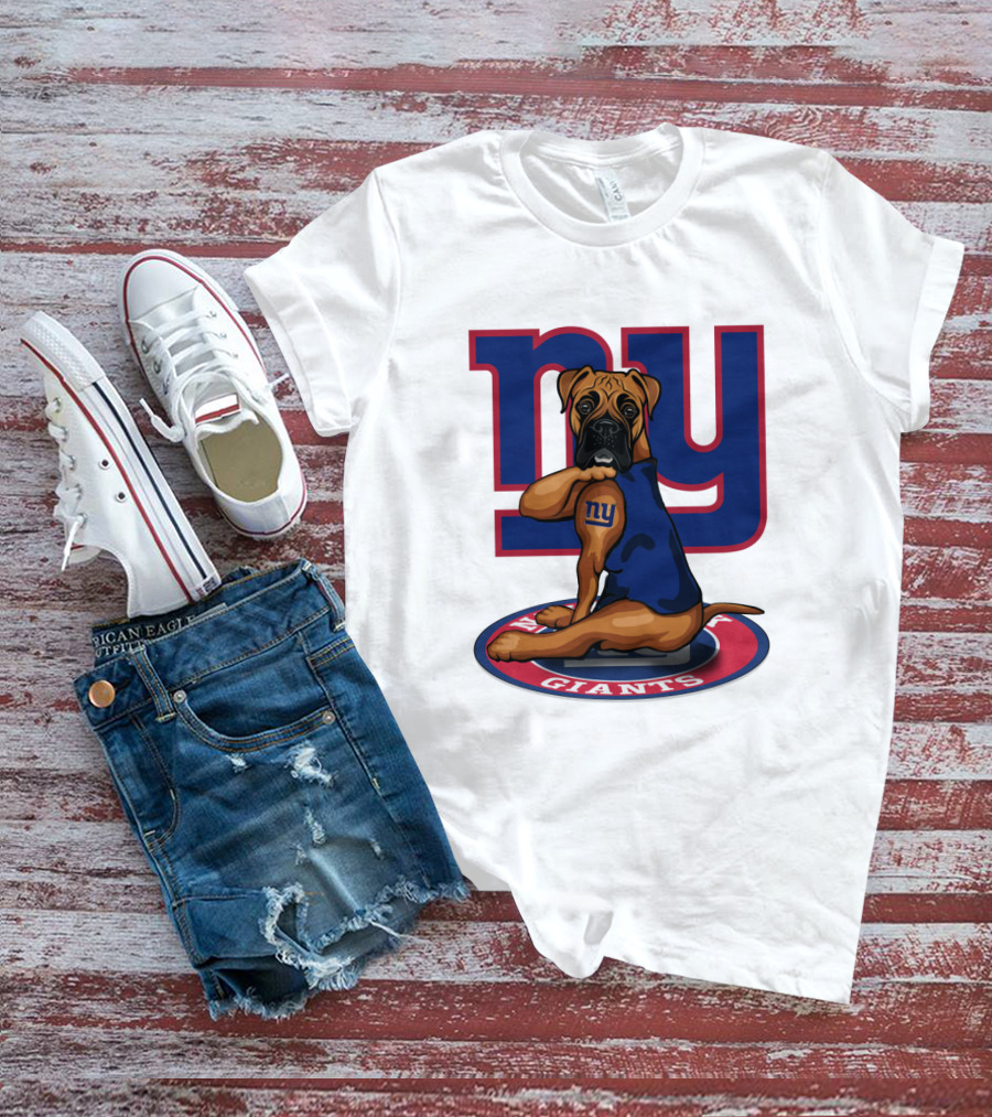 NY Giants Boxer Dog T-Shirt