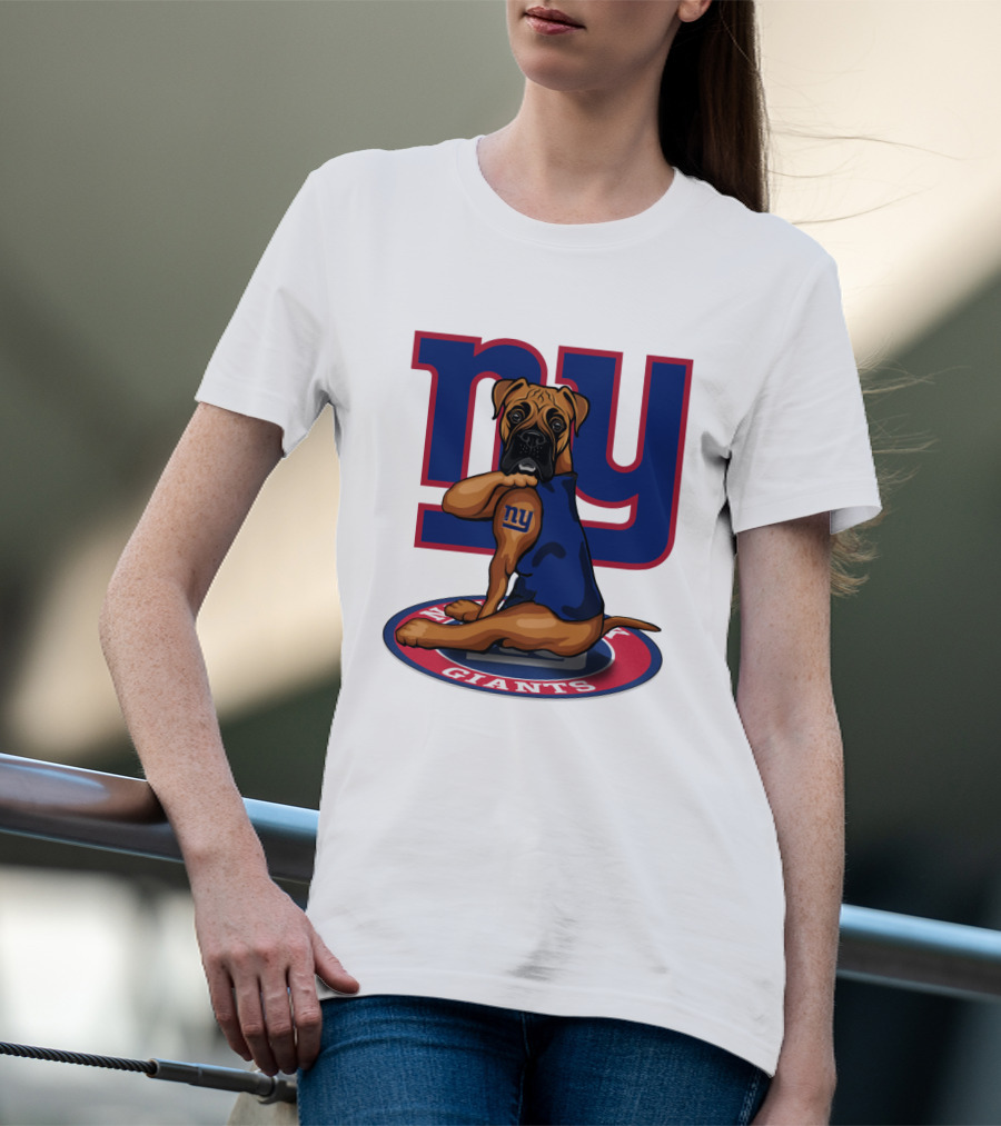 NY Giants Boxer Dog T-Shirt