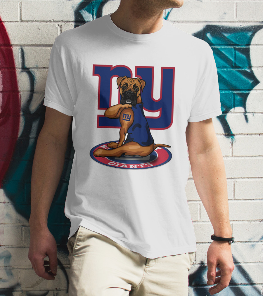 NY Giants Boxer Dog T-Shirt