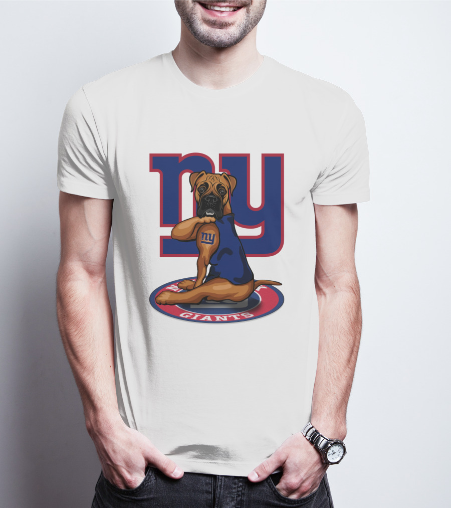 NY Giants Boxer Dog T-Shirt