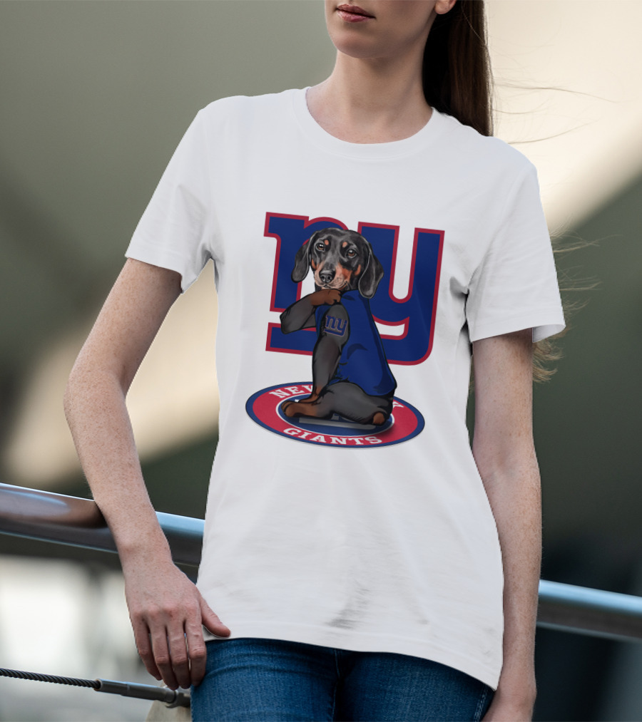 New York Giants Dachshunds NFL Team T-Shirt