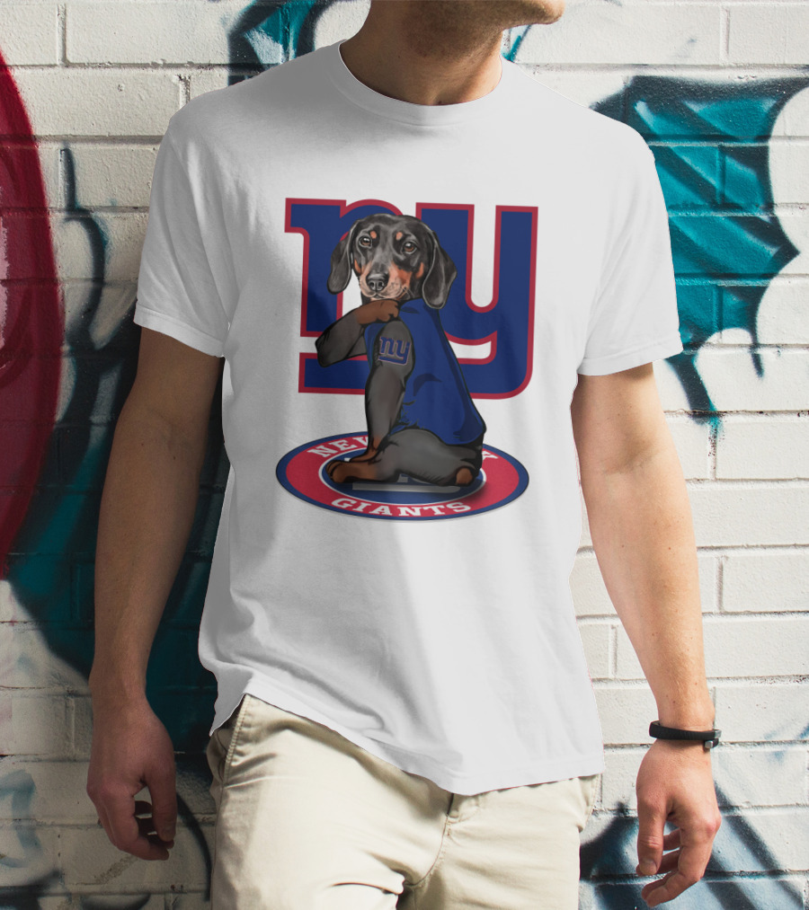 New York Giants Dachshunds NFL Team T-Shirt