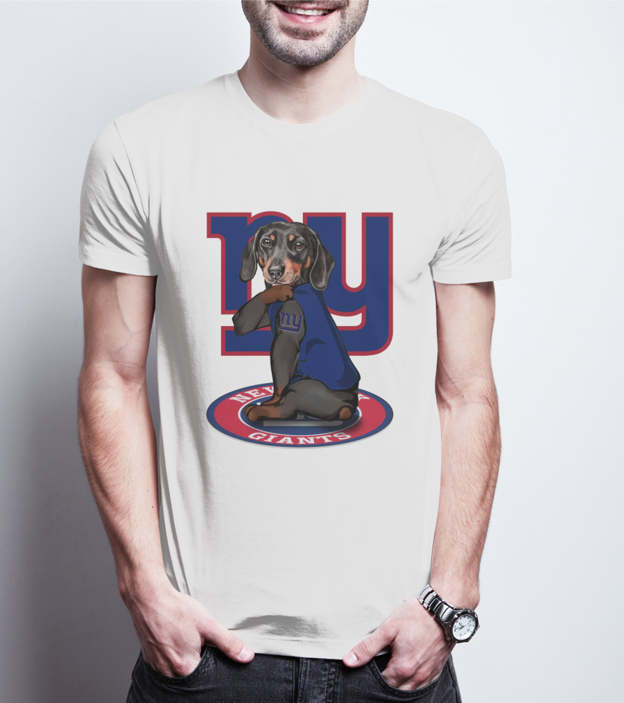 New York Giants Dachshunds NFL Team T-Shirt