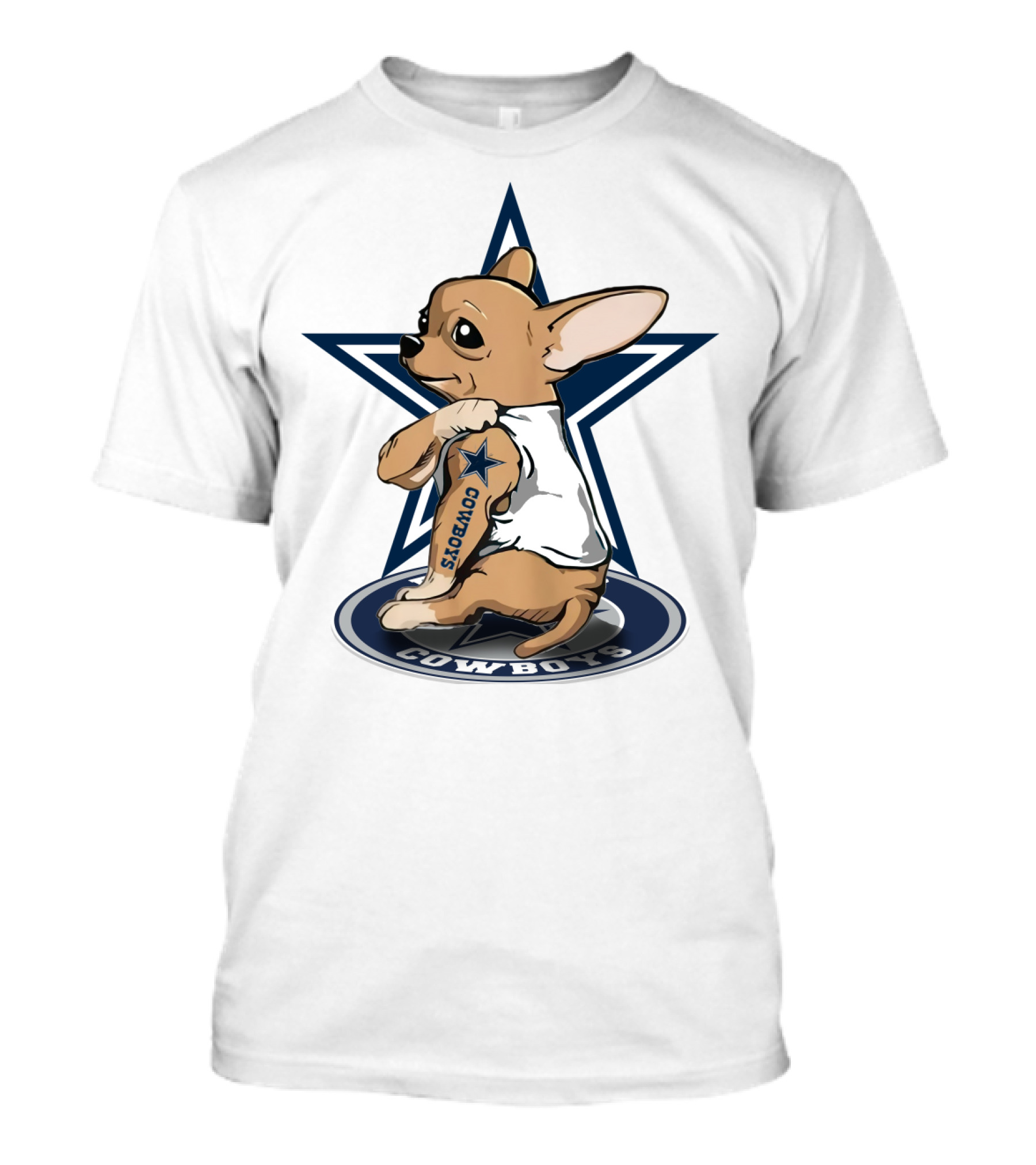 Cowboys Chihuahua Star Tattoo T-Shirt