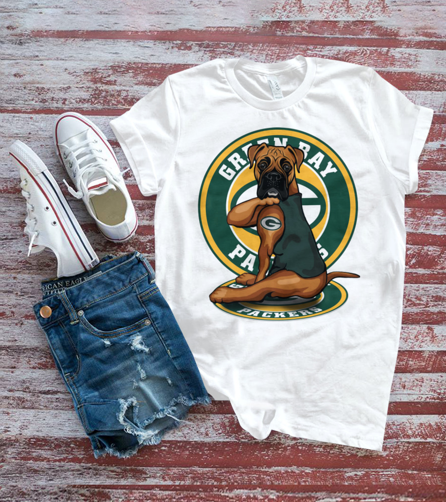 Green Bay Packers Boxer Dog T-Shirt