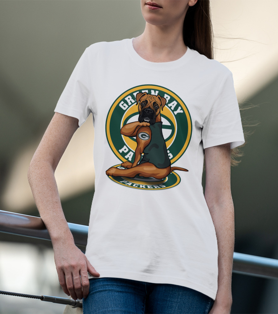 Green Bay Packers Boxer Dog T-Shirt
