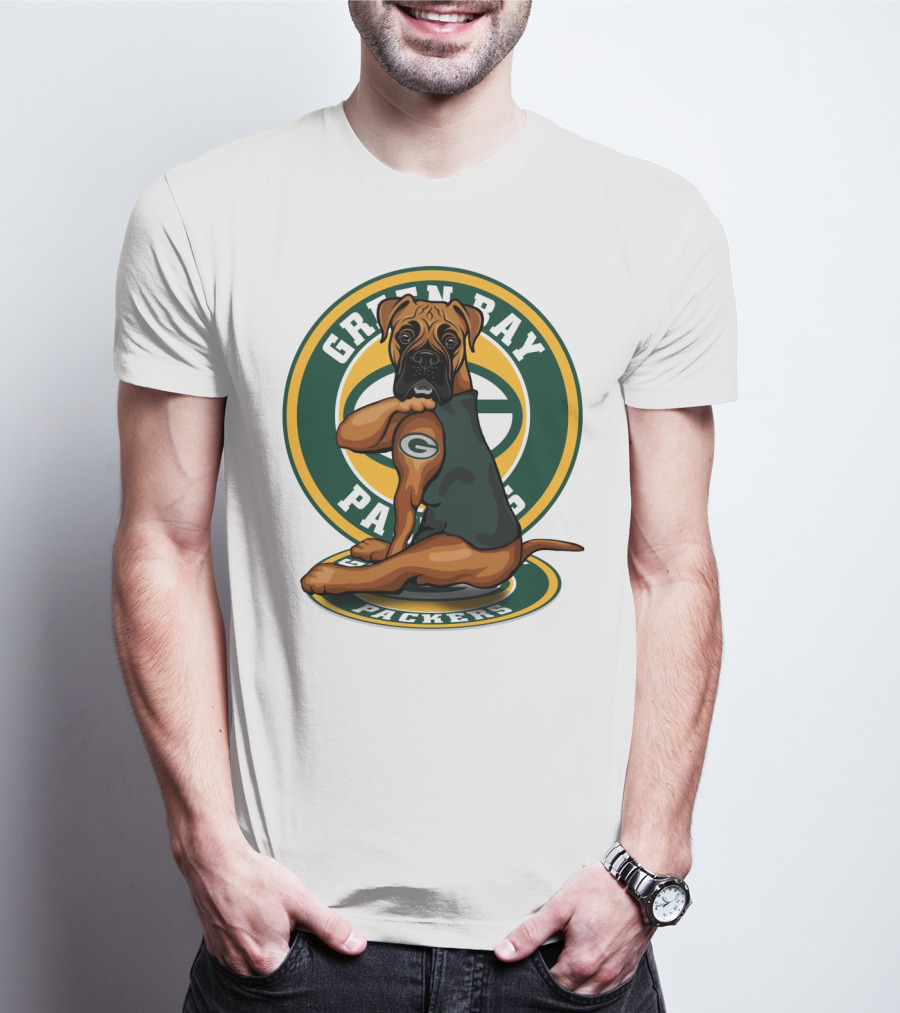 Green Bay Packers Boxer Dog T-Shirt