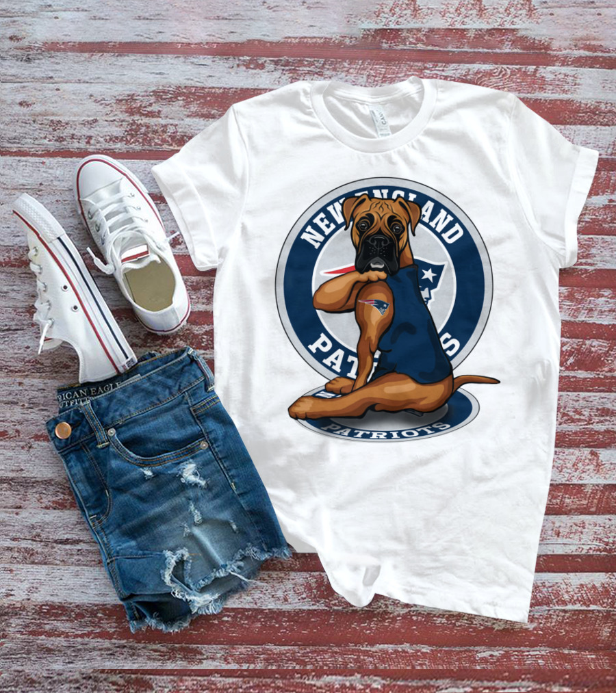 New England Patriots Boxer Dog T-Shirt