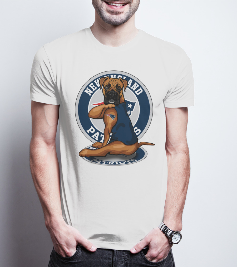 New England Patriots Boxer Dog T-Shirt