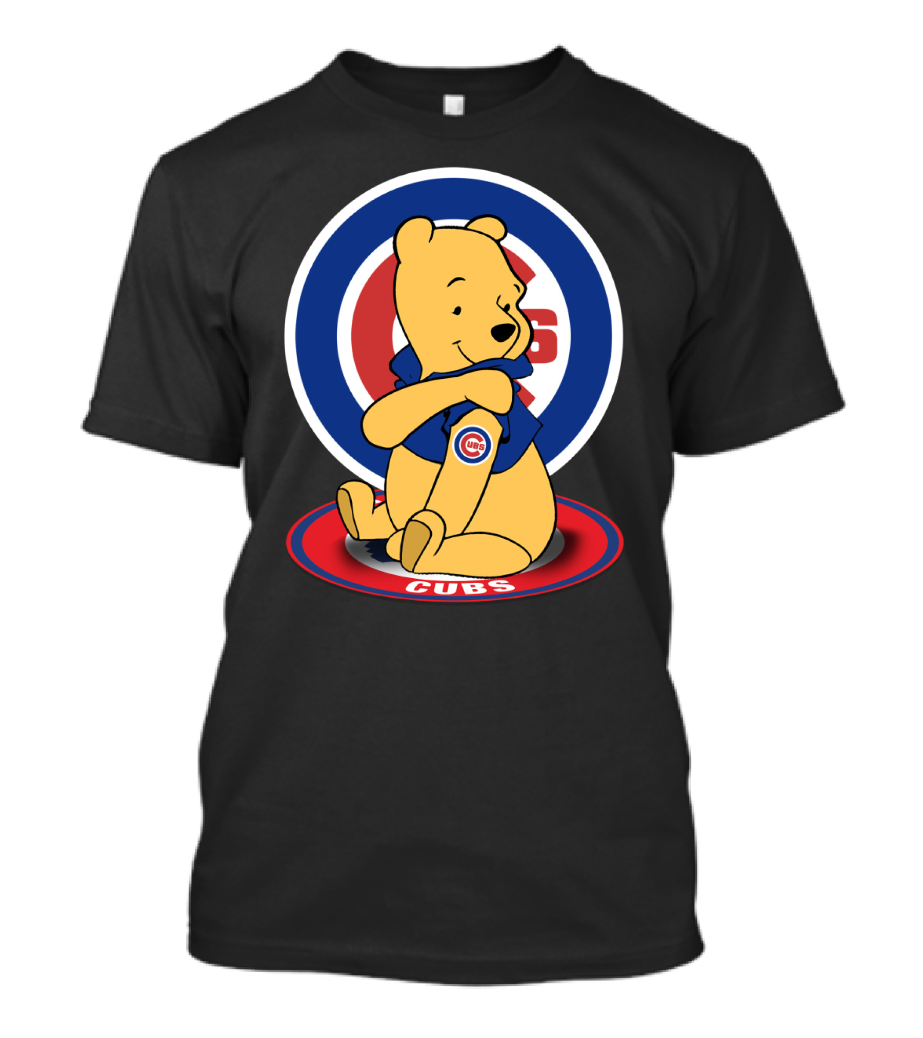 Winnie The Pooh Cubs Logo Baseball Fan Crossover T-Shirt